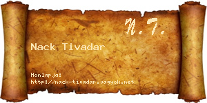 Nack Tivadar névjegykártya